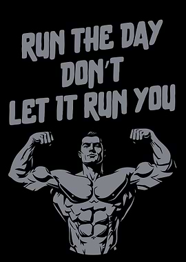 Run the Day Motivational Fitness Art