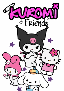 Kuromi and Friends Cartoon Illustration