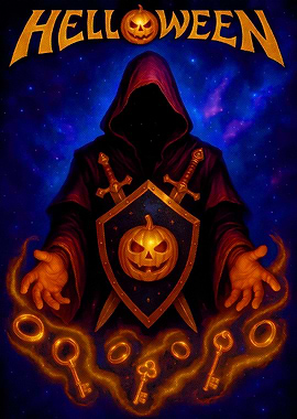 Helloween Grim Reaper with Pumpkin Shield