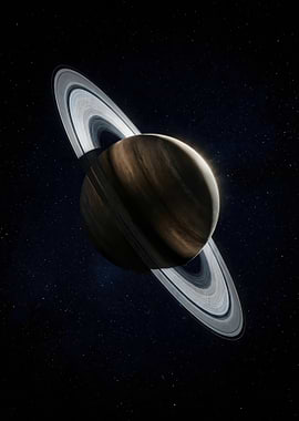 Saturn planet with rings in space