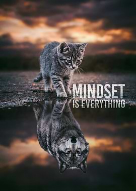 Mindset Cat and Wolf Reflection