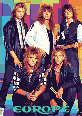 Europe Band Pop Art Portrait