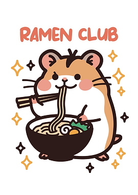 Ramen Club Hamster Illustration