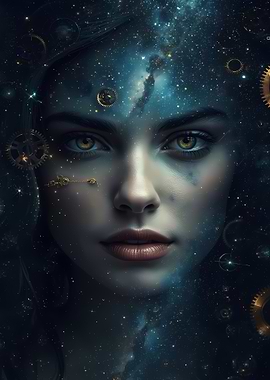 Celestial Woman with Clockwork Accents