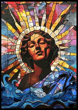 Stained Glass Angel in Water