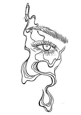 Eye with Flowing Lines Illustration