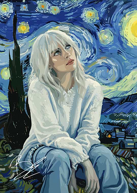Billie Eilish Starry Night Art