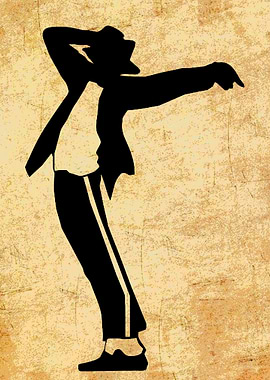 Michael Jackson Silhouette on Textured Background