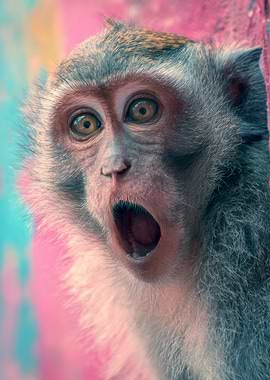 Surprised Monkey Portrait