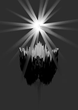 Abstract Black and White Light Burst