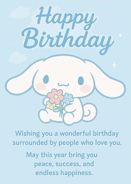 Happy Birthday Cinnamoroll Card