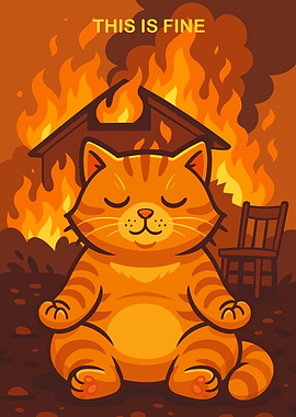 This is Fine Cat Meme