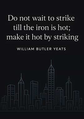 Yeats Quote with Cityscape
