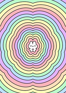 Bunny Radiating Love in Pastel Colors