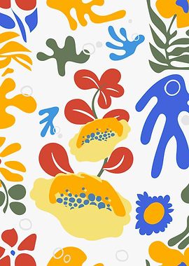 Colorful Abstract Floral Pattern, St. Valentines Day Henri Matisse