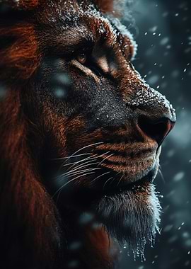 Snowy Lion Portrait