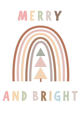 Merry and Bright Christmas Rainbow