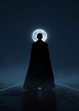 Silhouette under the moonlight