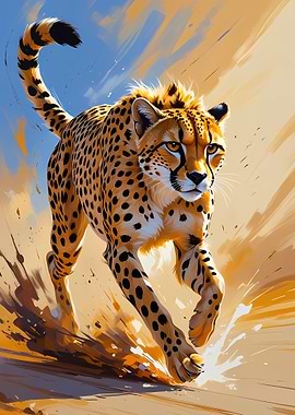 Running Cheetah Illustration