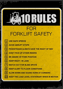 Forklift Safety Rules Poster