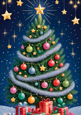 Festive Christmas Tree with Gifts