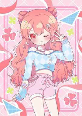 Cute Anime Girl with Pink Hair