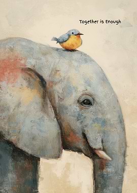 Elephant and Bird Friendship