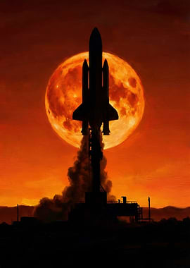Space Shuttle Launch Silhouette