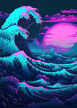 Synthwave Ocean Wave