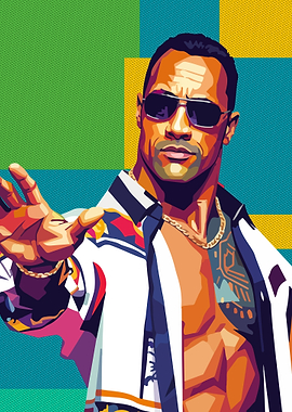Dwayne Johnson Pop Art Portrait