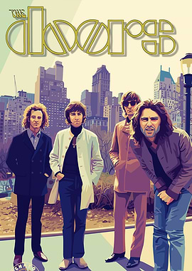 The Doors Band in Cityscape