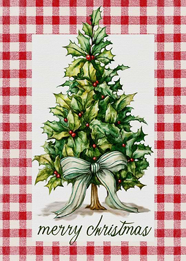 Merry Christmas Holly Tree