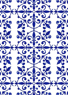 Blue and White Floral Pattern