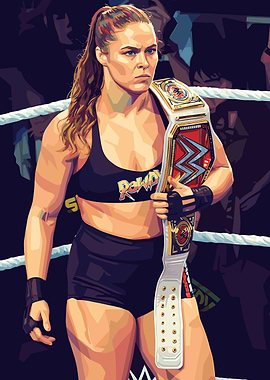 Ronda Rousey WWE Champion Art