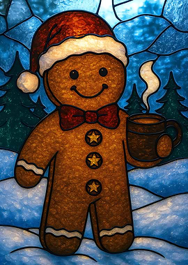 Gingerbread Man Stained Glass