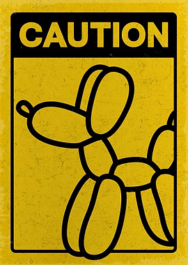 Caution: Balloon Dog Sign