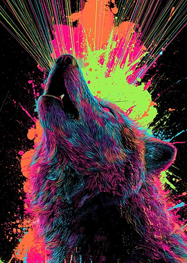 Neon Wolf Howl