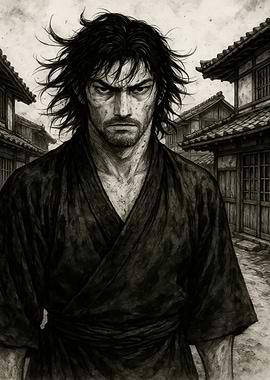 Samurai Warrior in Traditional Japanese Setting