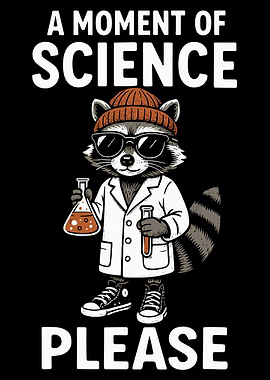 Science Raccoon Cartoon, Raccoon Scientist poster