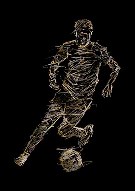 Abstract Soccer Player Illustration