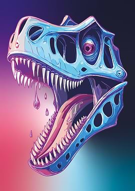 Dinosaur Skull with Open Mouth