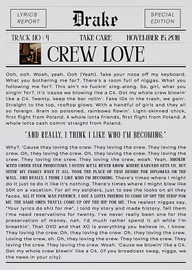 Drake - Crew Love Lyrics Report