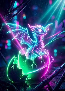 Neon Dragon Hatching