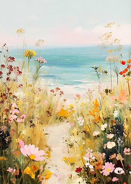 Floral Path to the Sea Painting