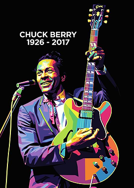Chuck Berry Colorful Portrait