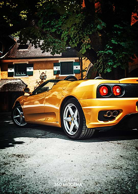 Yellow Ferrari 360 Modena outdoors