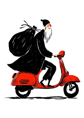 Santa on a Scooter