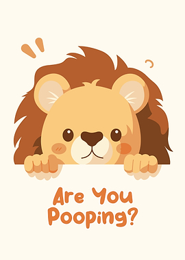Cartoon Lion with Funny Question