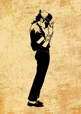 Michael Jackson Silhouette on Textured Background