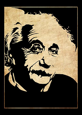 Albert Einstein Portrait - Sepia Tone